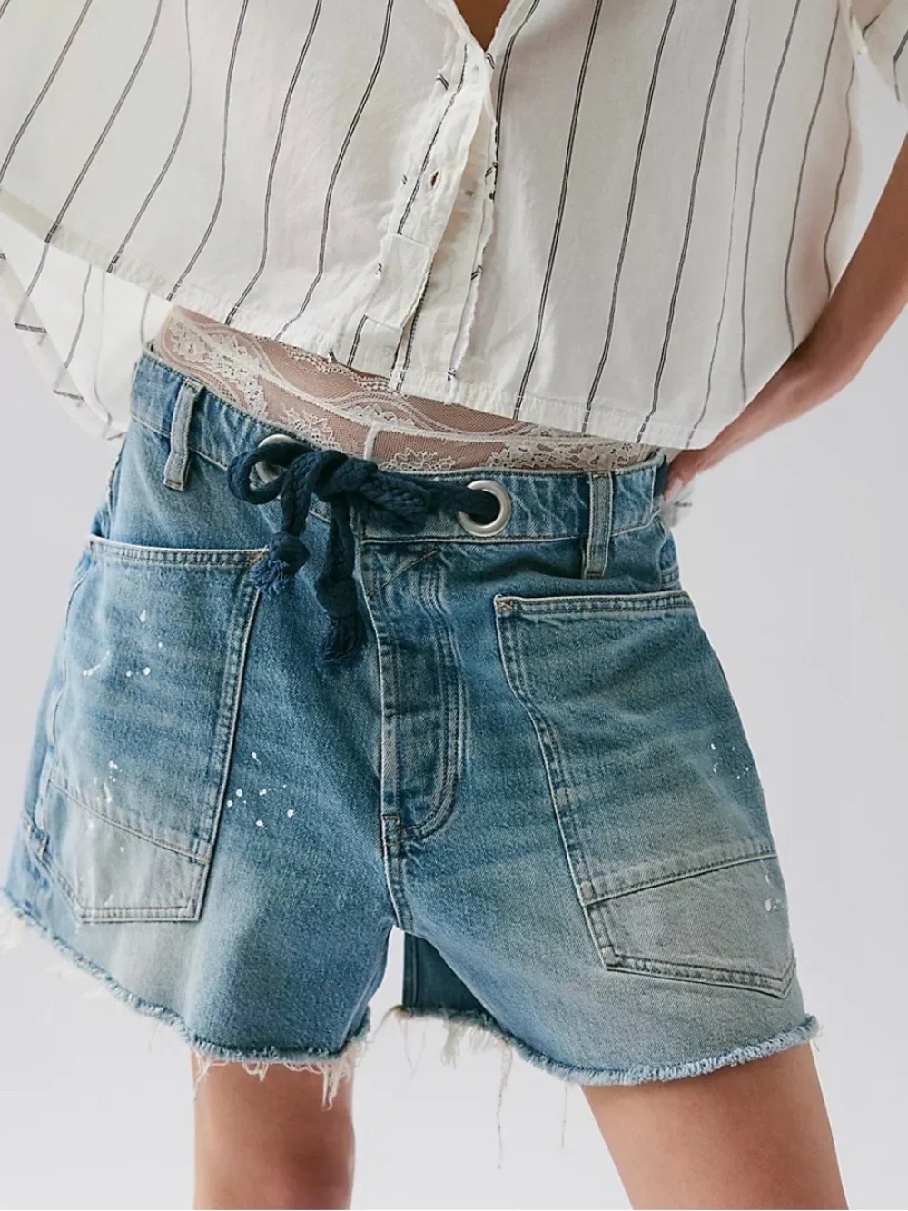 Free people We The Free Moxie Barrel Shorts. NWT. Timeless blue
